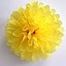 10pcs Yellow Tissue Hanging Paper Pom-poms, Hmxpls Flower Ball Wedding Party Outdoor Decoration Premium Tissue Paper Pom Pom Flowers Craft Kit
