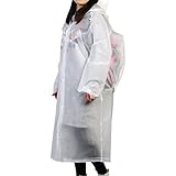 TINKSKY Reusable Rain Poncho Adults Portable Raincoats with Sleeves for Travel Outdoor, Size 45.2