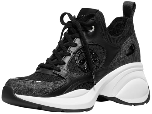 Michael Kors Women’s Zuma Knit Trainer, Black, 8.5