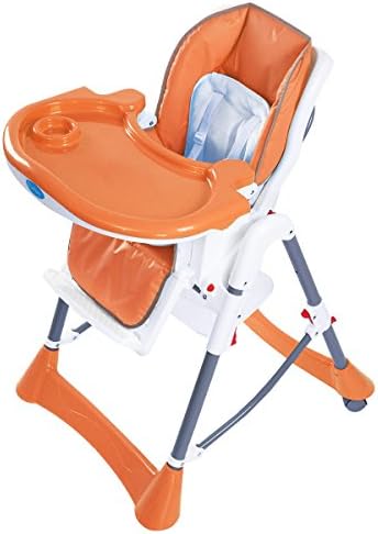 Orange Portable Baby High Chair Infant Toddler Feeding Booster Folding Highchair