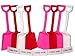 Toy Plastic Shovels Red White & Pink, 24 Pack, 7 Inches Tall, 24 I Dig You Stickers by Jean's Plastics
