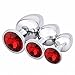 Akstore 3 Pcs Luxury Jewelry Design Fetish Anal Butt Plug(Red)