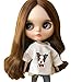 DoubleWood 1/6 Fashion Doll Clothing Handmade Casual Carton T-Shirt + Jeans/Pants Replacement for Blythe Doll, Dress Up Accessories Doll Clothes Compatible with Blythe ICY Pullip Doll (White)