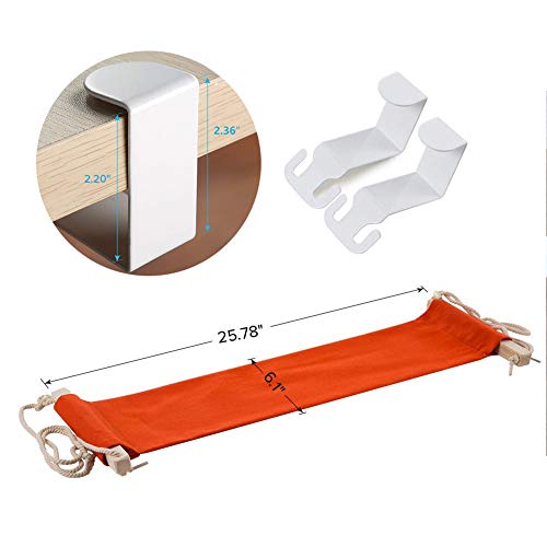SMAGREHO Foot Hammock Portable Adjustable Office Under Desk Foot Sling, Orange - Thumbnail 2