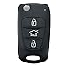 Aupoko Keyless Remote Key Shell Case, 3 Buttons Uncut Flip Folding Entry FOB Shell Replacement for KIA Rondo Sportage Soul Rio