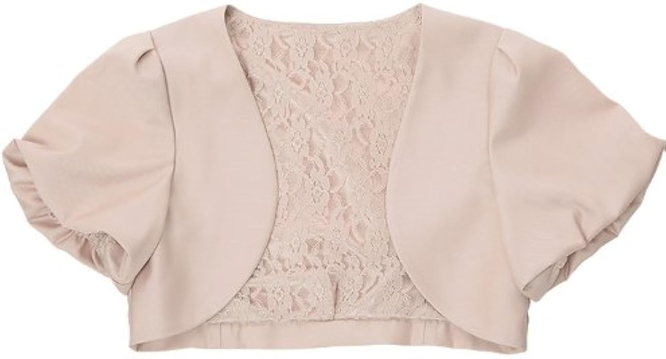 ノーカラージャケット風ボレロ アプリコットベージュ 11号 Amazon