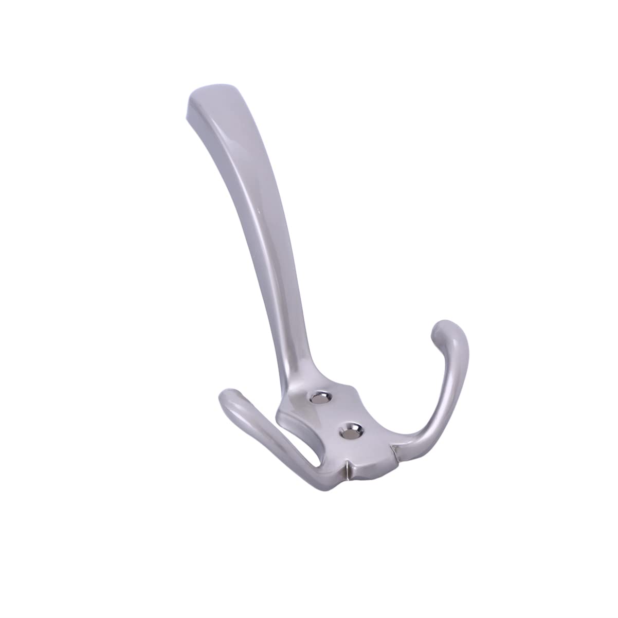 Healifty Three Prong Coat Hooks Wall Mounted Silver Double Hooks for Hanging Clothes Hats Towels Over Door Bathroom Kitchen Bedroom Organizer