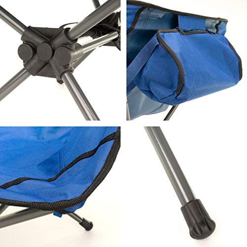 Divero Ultraleichter Campingstuhl Campingsessel federleichter Angelsitz Faltstuhl blau Stahlrohr und Polyester… – Bild 4