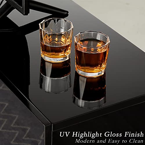 AMERLIFE Floating TV Stand with 36" Electric Fireplace, High Gloss