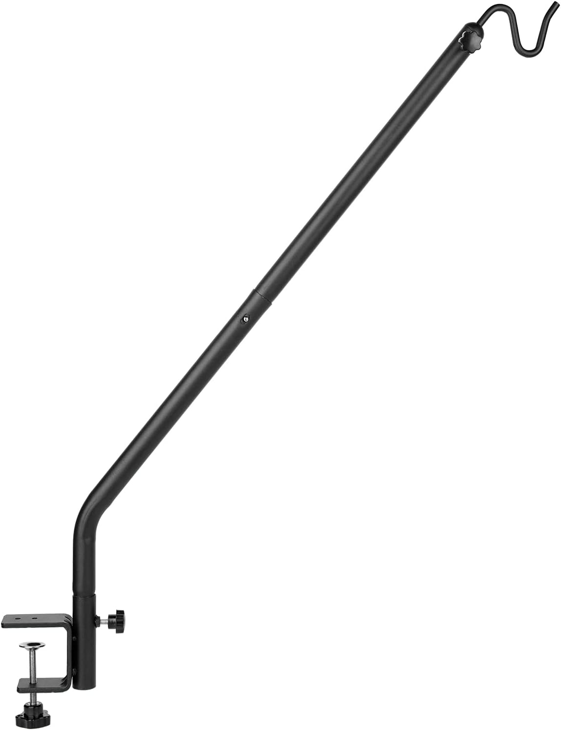 Outdoor Hanging Brackets - Kingsyard Heavy Duty Deck Hook, 39 Inch, Adjustable Metal Deck Railing Hooks for Hanging Bird Feeders, Planters, Suet Baskets, Lanterns, Wind Chimes, Black