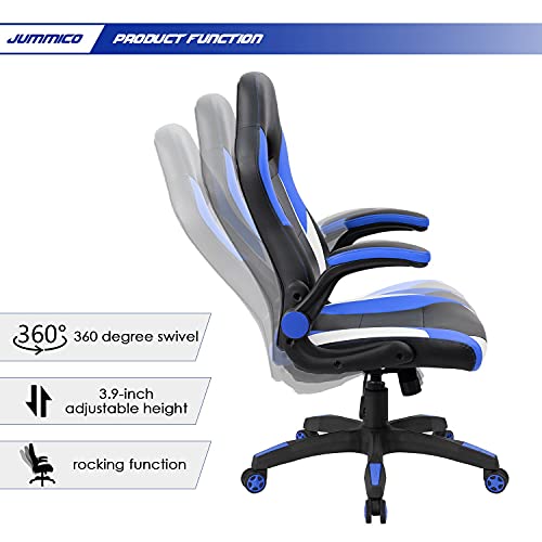 JUMMICO Gaming Chair Ergonomic Leather Racing Computer Chair High Back Adjustable Swivel