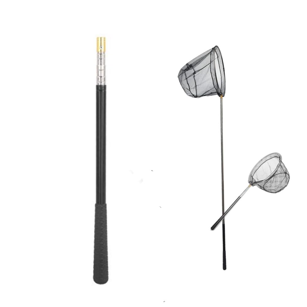 RiToEasysports 5 Sections Stainless Steel Fishing Landing Net Handle Telescoping Extension Handle Fishing Net Replacement Handle Fishing Net Pole