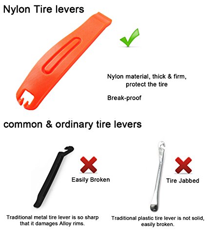 ZOSEN Tire Levers Bicycle Nylon Tire levers Bicycle Tire Crowbar Bike Tyre Opener Tire Repair Tools Tire Pry Bar Bicycle Accessories Tyre Stick Plastic Levers Tire Patch Kit 3PCs