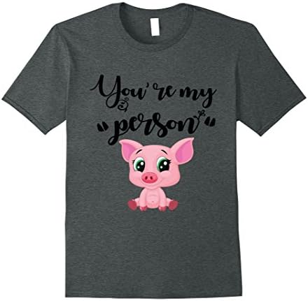 Mens Pig tshirt , you're my person XL Dark Heather