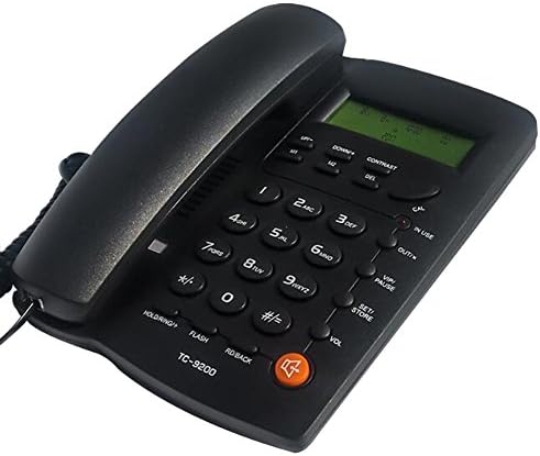 LeeKerTel LK-P032B Home Office Corded Phone with Speakerphone, Caller ID, Speed Dial, Alarm Clock; Calculator Function Basic Landline Telephone(Black)