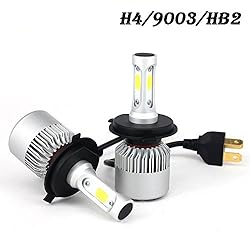 See AOSI H4 9003 HB2 Led Headlight Bulb Conversion kit - All Bulb Sizes - 72W 8000LM Hi/Lo Dual Beam 6500k Cool White Bridge Lux Chip For Cars Replaces Halogen & HID Bulbs Details