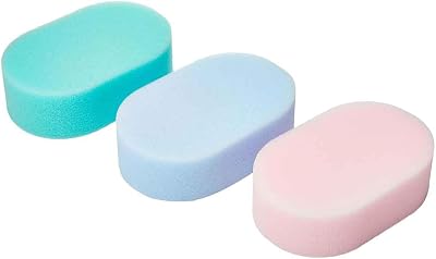 Meridiana Bath Sponge Set 3 Assorted Colors 14.5cm x 9.5cm x 4.5cm