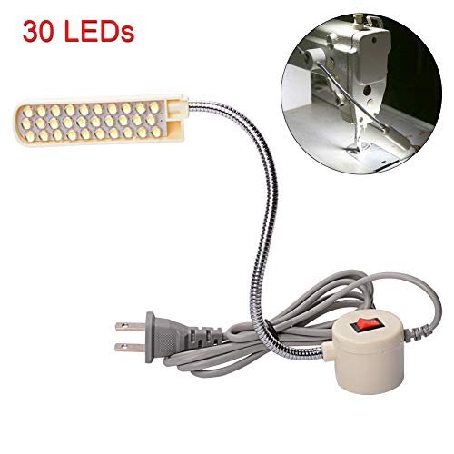 HONG111 LED Sewing Machine Light (30LEDs - 2 Watt), Flexible Work Light Gooseneck Lamp with Magnetic Mounting 