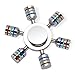 Tenergy Heavy Duty Solid Brass Copper Premium Finger Spinner, Chrome Finish, R188 Bearing, 4 to 5 Minutes Spinning, Tri-Band Colored Bars