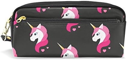 ColourLife Seamless Unicorns Leather Zipper Pencil Case Holder Makeup Cosmetic Bag for Men Women Kid