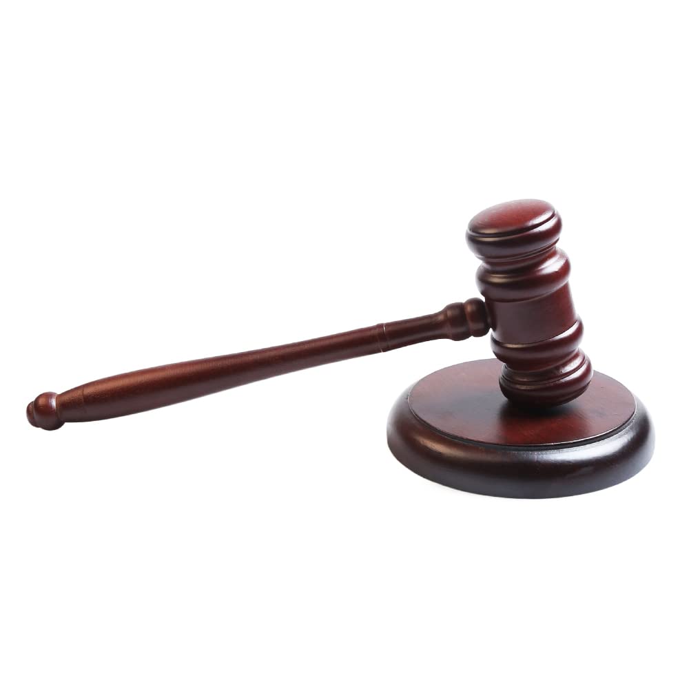 Namvo Wooden Gavel and Sound Block Set, Handcrafted Wood Gavel and Round Hammer Sound Block Perfect for Lawyer Judge Auction Court Sale Meeting Lawyer Solid Portable Auction Court