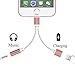 2 in 1 Lightning to 3.5mm Audio Adapter, ADABUNNY Lightning Charger, Lightning to 3.5mm Aux Headphone Jack Adapter for iPhone 7/7 Plus [No Calling Function and No Music Control] (2 in 1-Rose Gold)