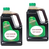 Kikkoman 38% Less Sodium Regular Soy Sauce Traditional Brewed 2 - 2qt./1.89L each
