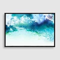 Framed Canvas Wall Art Watercolor Cloud Canvas Prints Home Artwork Decoration for Living Room,Bedroom - 16x24 inches
