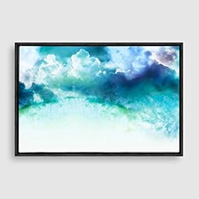 Framed Watercolor Cloud Home Artwork for Living Room Bedroom