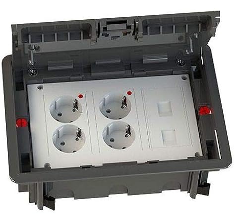 Kit puesto trabajo suelo empotrar 4 schukos y 2 RJ45: Amazon.es: Bricolaje y herramientas