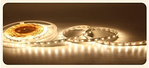 LEDMY Led Strip Light Kit Super Bright DC12V 24W SMD3528 IP20 Led Tape Light with Power Supply Warm White 3000K 5Meter/ 16.4Feet Plug and Play Using for Homes, Kitchen Cabinet Lights and Car Lighting