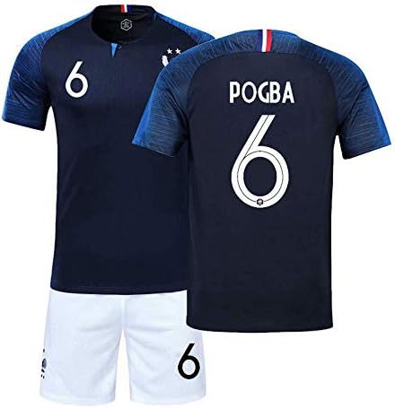BigSport Football Team T-Shirt - Paul Pogba - Champion Jersey Soccer Uniform 2018 World Cup Two Stars for Men