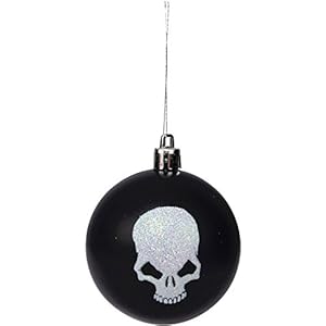 Zwarte doodskop kerstbal (skull)