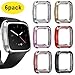 LeafBoat Screen Protector Case Compatible with Fitbit Versa Case Soft Plating Cover TPU Case Cover for Fitbit Versa Accessories 【 Need take Off The case to Charge】（6 Pack）