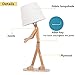 VOGLEE Novelty Cool DIY Desk Lamp for Kids Bedroom Adjustable Beside Table Lamp Swing Arm Wood Nightstand Light Living Room Dorm (Wooden)