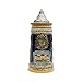 Engraved Ceramic Beer Stein German Landmarks with Ornate Metal Lid