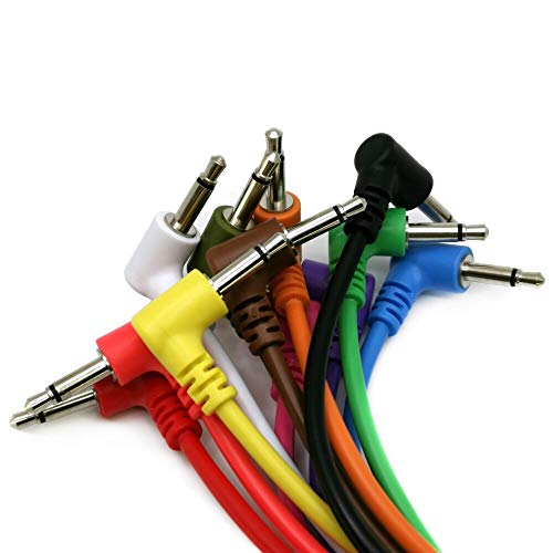 ExcelValley 12 Pack Right Angle Mono Modular Patch Cables 3.5mm 1