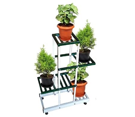 BTH Company Metal Plant Pot Stand, White, Standard