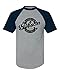Gibson Custom Art Historic Guitar Logo Baseball Tee Raglan 3/4 Sleeve T Shirt X-Large Heather Grey/Navy Blue