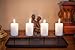 Richland Metal Black Rectangle Tray with Four Elevated Pillar Candle Stands