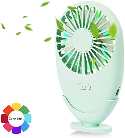 YITOOK Mini Handheld Fan Powerful Small Personal Portable Fan with LED Night Light Speed Adjustable USB Rechargeable Cooling for Kids Girls Woman Home Office Outdoor Travel (Green)