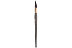 Escoda Aquario Gold Series 1140 Joseph Zbukvic Artist Watercolor and Acrylic Paint Brush, Short Handle, Round Mop, Petit Gris Natural Squirrel Hair (Size 14)