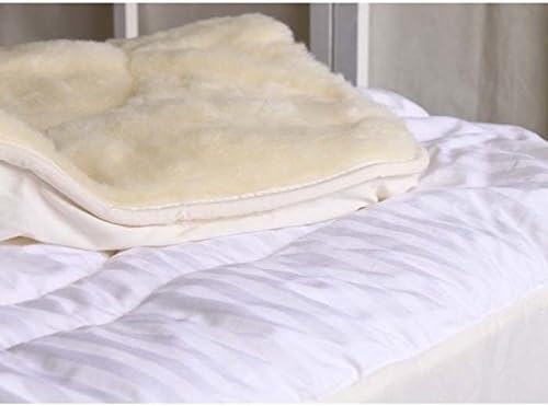 Herington Cal Ripken  All-Natural 400 GSM Micraloft Australian Wool Reversible King Mattress Pad, White
