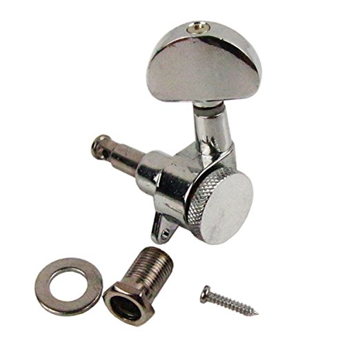 IKN 6pcs Guitar Tuners Keys 3L +3R Set Sealed Electric/Acoustic Guitar Tuning Mechine Heads, Chrome
