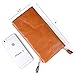 Jack&Chris Leather Clutch Wallets for Women Large Purse for Checkbook,Cash,Credit Cards,Cellphone, WBGT032 (Brown)