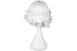 COSPLAZA Cosplay Wig Halloween Wavy Japanese Harajuku Theme Party Hair White