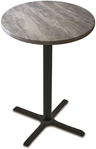 Holland Outdoor 42" Tall Indoor/Outdoor All-Season Pub Table with 30" Round Top, Greystone