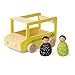 Manhattan Toy MiO School Bus + 2 People Modular Wooden Building Set Playset