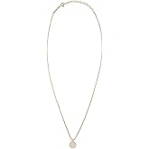 Zoe Chicco Women's 14k Gold Small Disc with Star Set Diamond on XS Box Chain Necklace, Gold, One Size