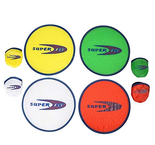 SRENTA Assorted Color Foldable Pocket Flying Floppy Saucers Disc with Bag - Folding Frisbees in Four Exciting Colors, Pack Of 12 - Thumbnail 2
